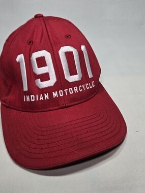 Indian Motorcycle 1901 Hat America's First Red Snapback Embroidered